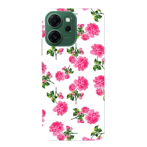 Oppo 14 F Roses White Transparent Silicone TPU Θήκη